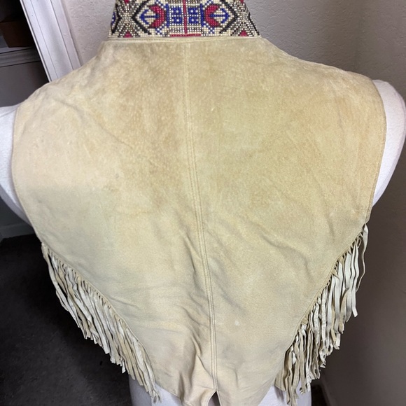 Vintage Diamond leather fringe vest sz 12 will fit a 14/16 unbuttoned - Picture 4 of 7